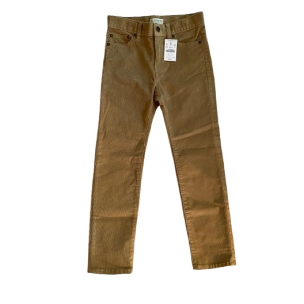 Crewcuts Slim Flex Boys Tan Corduroy Pants Size 7 Adjustable Waist Classic NWT